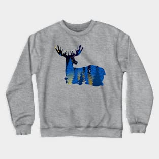 Blue Deer Silhouette Crewneck Sweatshirt